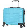 R.Leone Valigia EasyJet 45x36x20 cm Trolley Bagaglio a mano in ABS 4 Ruote (Celeste, 8088 Valigia 45x41x20cm)