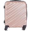 R.Leone Valigia Trolley Bagaglio a mano Rigido Ultraleggero in ABS 4 Ruote Autonome (Rose Gold, 2130 Valigia 56x45x25cm)