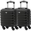Flight Knight Set Of 2 Lightweight 4 Wheel ABS Hard Case Suitcases Cabin Carry On Hand Luggage Approved For Over 100 Airlines Including easyJet & Maximum Size For Vueling & Wizz Air 40x30x20cm