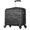 R.Leone Valigia EasyJet 45x36x20 cm Trolley Bagaglio a mano in ABS 4 Ruote 2130 (XS 45X41X20cm senza ruota 45x36x20cm, Nero)