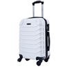R.Leone Valigia Trolley Bagaglio a mano Rigido Ultraleggero in ABS 4 Ruote Autonome (Bianco, 20267 Valigia 55x38x23cm)