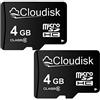 Cloudisk 2Pack 4GB Micro SD Scheda di memoria MicroSD Classe 6 con adattatore SD (2Pack 4 GB)