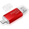 POHOVE Chiavetta USB 128 GB, 2 in 1 Tipo C Penna USB 128 GB USB C Pendrive 128gb Type C USB 2.0 Flash Drive per PC/New Macbook/Tablet/Smartphone Huawei, Xiaomi, Oneplus Etc (Rosso)