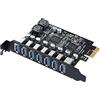 MZHOU USB Interno 7 Porte Scheda di Espansione PCIe USB 3.2 Gen1 (5Gbps) Hub Interno Adattatore Controller per PC - Compatibile con Windows 11/10/8/7