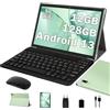 Oangcc Tablet 10 Pollici Android 13 OS Tablets con 5G WiFi, 12GB+128GB(TF 512GB/1TB), Octa-Core, Processore 2.0 GHz, 8000mAh, Schermo Widget, Controllo Parentale, Tablet con Tastiera+Mouse - Verde