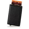 GUGGIARI® Porta Carte Credito Uomo in Pelle - Portacarte RFID in Alluminio con Porta Monete e Tasca di Cortesia con Chiusura Magnetica - Portafoglio Uomo Slim - Nero