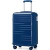British Traveller Valigia Trolley Rigida Bagaglio a Mano da Viaggio ABS+PC Leggero con TSA Lucchetto (54cm,Blu)