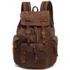 Autumndeer Zaino in Pelle Casual Unisex in Tela Con Borsa a Tracolla Esterna, Caffè, 27.9 x 16 x 41.9 cm