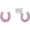 s.Oliver Orecchini a perno Orecchinida bambina in Argento 925, con zirconi sintetici, 0,8 cm, Argento, ferro di cavallo, Fornito in confezione regalo per gioielli