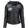 URBAN 5884 Urban Leather 58 LADIES | Giacca Moto Donna in Pelle con Protezioni Per Schiena, Spalle e Gomiti Omologate CE |Navy Blue| 3XL