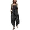 MUMZUGI Salopette Donna Estate Tutine con Bretelle Elegante Casual Jumpsuit Estiva One Piece Outfit, Nero-1 XL