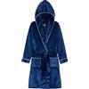 CityComfort Vestaglia Bambino Pile Super Morbida Vestaglie da Casa Morbida con Cappuccio (Navy, 7-8 anni)