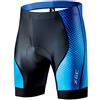 XGC - Pantaloncini da ciclismo da uomo, con imbottitura in spugna 4D ad alta densità e altamente traspirante, Uomo, nero e blu., L