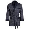 LEVERIE Elegante giacca da camera/vestaglia corta uomo con cintura e tasche, blu/grigio rombi, L