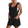 KOEMCY Salopette da Donna Tuta Casuale Corta Pantaloncini Tutine Senza Maniche Jumpsuit con Tasche Pantaloncini Romper Estiva (Nero, M)