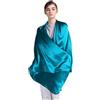 Prettystern 200cm Donna Uomo Foulard Sciarpa in Pura Raso Seta Cerimonia Stola Elegante Tinta Unita Color Coprispalla Matrimonio petrol