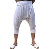 SAVARI | Pantaloncini Corti Harem | Cotone Riciclato | Stile Pirata | Estivo | con Ampia Fascia Elastica in Vita e Senza Tasche | Pantaloncini Confortevoli | per Lo Yoga | Unisex | Bianco | Taglia M