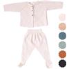 Micu Micu Completini Nascita, Completini e Coordinati per Bambino, Completino Neonato 3-6 Mesi Maschio o Femmina, 2 pezzi, Regalo Nascita Bimbo, Corredino Neonato Maschietto, 62 a 68 cm (Ecru)