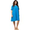 Ulla Popken Abito in Jersey, Linea A, Girocollo, Mezze Maniche, Tasche 819165 Vestito, Blu, 52-54 Donna