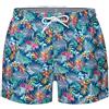 bugatti® - Costume da bagno da uomo alla moda con motivo floreale in blu navy o turchese, Motivo floreale blu navy, XL