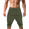 KEFITEVD Pantaloni sportivi da uomo a 3/4 in cotone, pantaloni corti sportivi, aderenti, da jogging, fitness, estivi, con tasche con zip, traspiranti verde militare 40