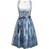 Edelnice Trachtenmode Midi Dirndl azzurro Cloe con pizzo grembiule Dirndl e Charivari, taglia 32-54, Blu, 50