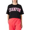 Champion Rochester 1919-C-Campus Crop Oversize T-Shirt, Nero, S Donna