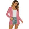 Ietaoo Cardigan Lungo Donna Elegante Manica Lunga Giacca Cardigan Casual Maglia Cappotto Leggero Aperto Davanti Cardigan per Estivo Primavera Grigio XXL