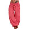 Candygirls Pantaloni estivi leggeri con bottoni, stile Aladin Harem, adatti per il tempo libero, P105, bianco, 42-46