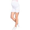 MijaCulture Pantaloncini Shorts Leggings 1/2 Alta Quality Premaman Mama Mia 1053 (M/L, Bianca)