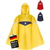 HOCK Premium poncho da bicicletta Super Praktiko con ventilazione e apertura laterale, 100% impermeabile, per uomo e donna., Adulti (unisex), giallo/marine, XXL über 185cm Körpergröße