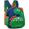 Tokeya Zaino per Bambini Asilo Zainetto Ragazzo Piccolo Scuola Zainetti con Fascia Toracica, Carino Scuola Materna Dinosauro Zaino Impermeabile Leggero Borsa per 1-5 Anni Ragazzi, Verde