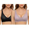 Yutdeng Senza Ferretto Reggiseno Sportivo Intimo da Donna Regiseni a Coppa Morbida Bra Senza Cuciture Bralette Rimovibili Comoda Lisca Cotone Lingerie per Corsa Yoga