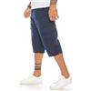 Kendindza Collection Kendindza - Bermuda da uomo a 3/4, con elastico in vita, Blu, M