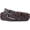 ROYALZ Unisex cintura intrecciata per uomini e donne Genuine Vintage Trouser-Belt, Colore:Cognac, dimensione:Misura della vita 80 cm = Lunghezza totale 95 cm