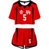 Silver Basic Volleyball!! Sportivo Cosplay Set Tops Pantaloncini T Shirt Estive Cool Set Tuta Due Pezzi,Nekoma #5-1,XS