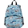 Mnsruu ISAOA, zaino per bambini con redini per bambini, con motivo squalo, colore blu acqua, per bambini, per asilo nido e scuola materna, borsa da viaggio con clip sul petto