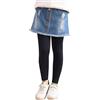Kiench Leggings con Gonna in Denim Bambina Gonne-Pantaloni Jeans [EU 128/6-7 Anni, Etichetta 130], Blu Marino