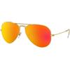 Ray-Ban RB3025 Aviator Occhiali da Sole Unisex Adulto, Gold Blue Mirror, 58 mm