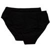 RAGNO Confezione 2 Slip Donna Cotone Fly Slip Medio Bordato Liscio Bipack Articolo 07180Q Fly Slip Medio, 020B Nero, S