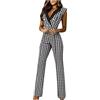 luoluoluo Tuta Lunga Jumpsuit Elegante Abito Cerimonia Donna Collo V Senza Maniche Playsuit Tuta Intera Sexy da Donna, Pagliaccetto Estivo Pantaloni Larghi Gamba Sciolto Pagliaccetti Monopezzi Comoda