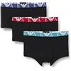 Emporio Armani 3-Pack Trunk Monogram, Boxer in Confezione da 3 Uomo, Nero (Black/Black/Black), M