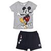 Disney Mickey Mouse Bimbo Maglietta e Pantaloncini (Grigio Chiaro,24 Mesi)