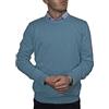 Only Italian Tricot Maglione Uomo Pullover Paricollo Cotone 100% con Maglia rasata Made in Italy XL Celeste