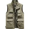 Oralidera Uomo Gilet Multi-Tasche Gilet da Giornalista Giacca da Pesca per Fotografia Giubbotto Gilet da Trekking e Attività All'aperto, A-Verde, S