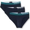 Emporio Armani 3-Pack Brief Soft Touch Eco Fiber, Slip Uomo, Marine/Marine/Marine, L