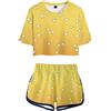 Silver Basic Unisex Cosplay Mitsuri Nezuko Zenitsu Maglietta e Pantaloncini Sportivo,Giallo-2,XS…