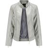 YAOTT Donna Taglia Grande Pelle sintetica Giacca Giubbotto Bomber Classico da motociclista in PU Zip Up Cappotto corto Giacca corta Blazer Cappotti in Pelle PU Grigio M