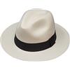 Borges & Scott The Hudson - Panama Fedora - Bianco con Nastro Nero - Panama Arrotolabile e Leggero - 58cm