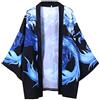 Xmiral Camicia Camicetta Top Uomo Giacca Estate Giapponese Kimono Manica Cinque Punti Mantello (XXL,15blu)